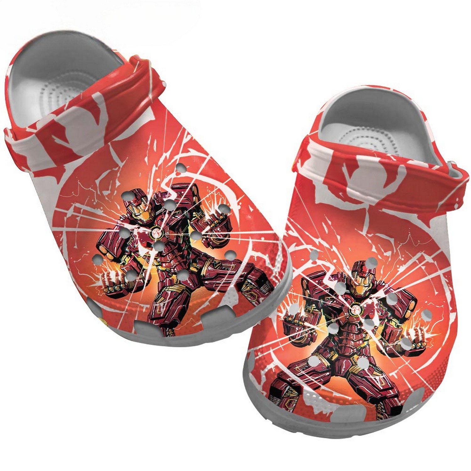 powerful iron man marvel comic clogs for kids 26 adults qzdxl