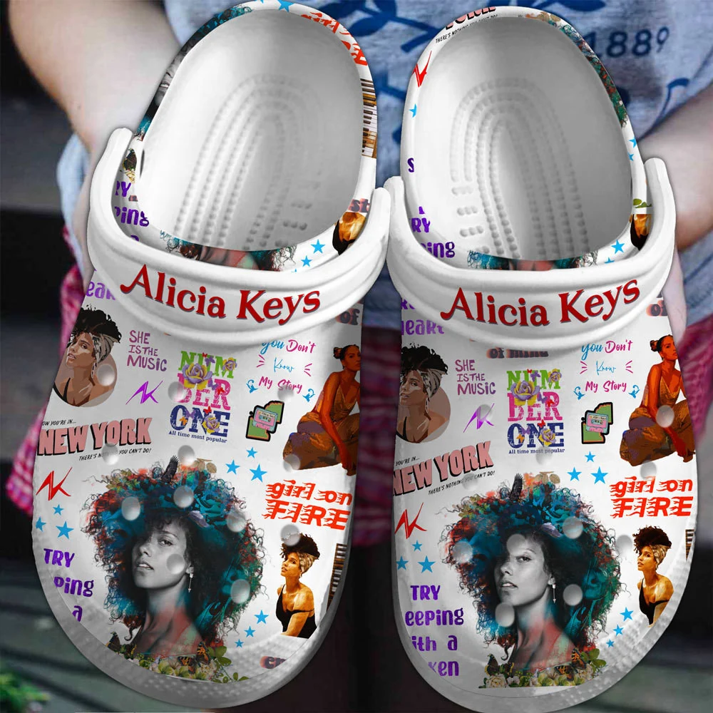 pretty alicia keys music artist white clogs for kids and adults jwrhb