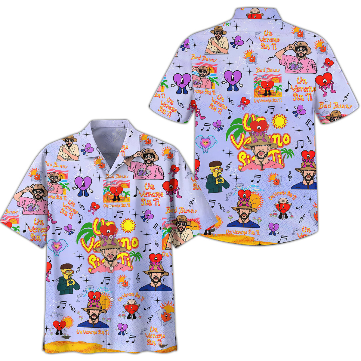 pretty un versano sin ti bad bunny purple hawaiian shirt knyjv