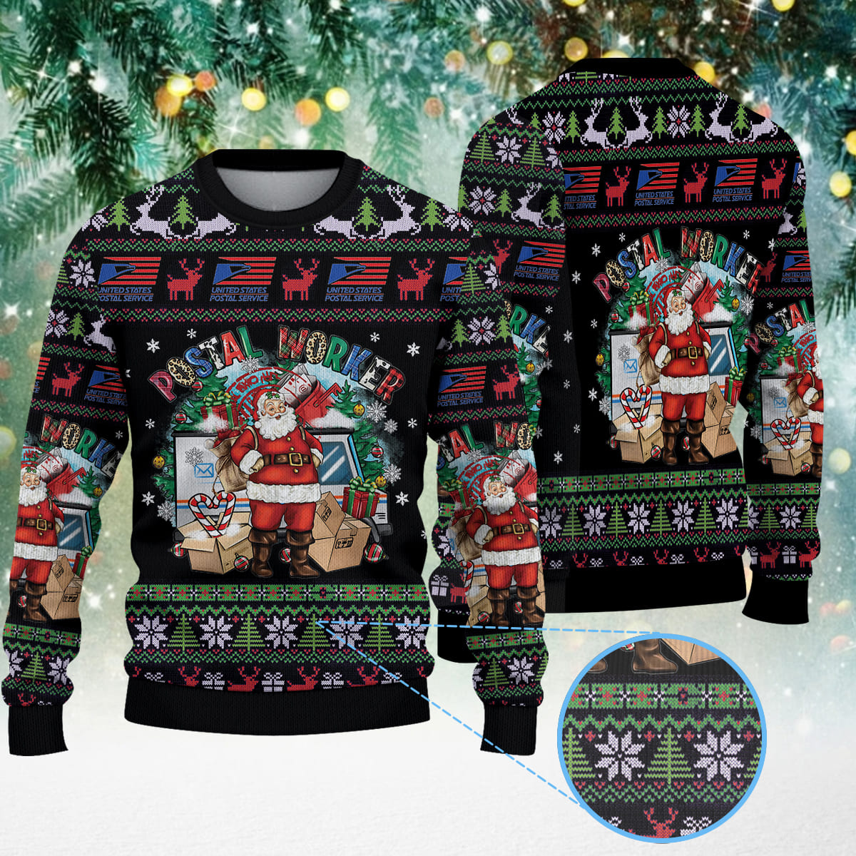 qfH0Qhv7 United States Postal Service Christmas Knitted Sweater 1
