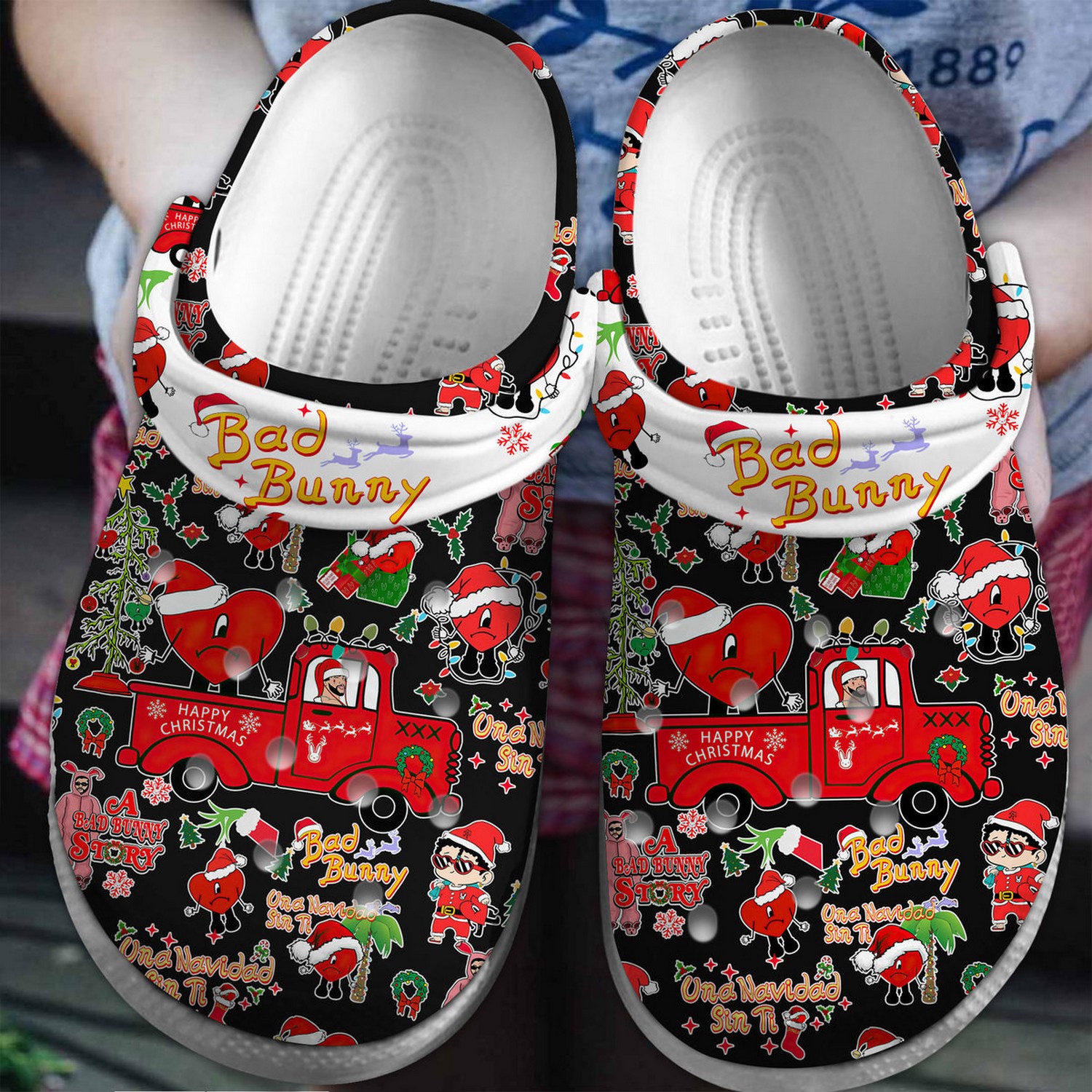 rammstein music blue skull merry christmas white clogs for kids and adults fast shipping h0qdt