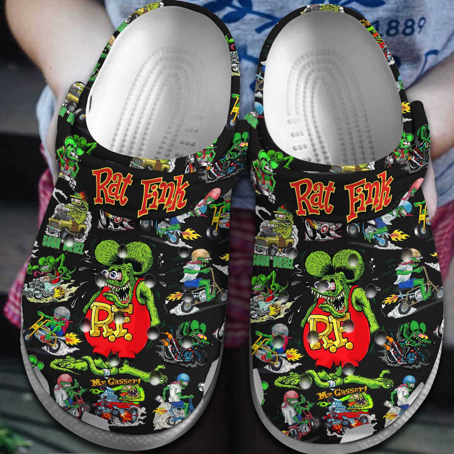 rat fink tv series black clogs for kids 26 adults 5faze