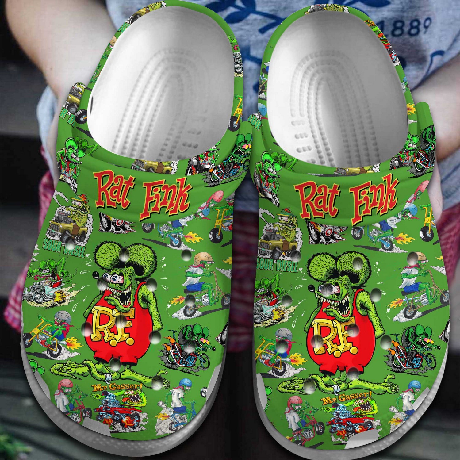 rat fink tv series green clogs for kids 26 adults fe2ne