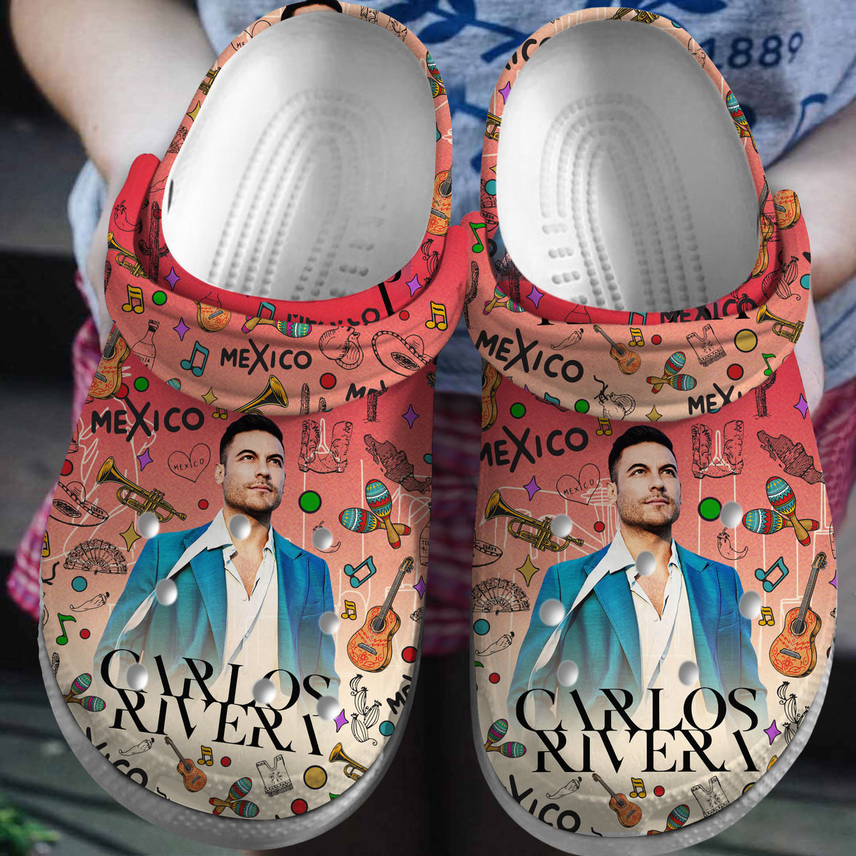 red handsome carlos rivera music clogs for kids and adults 24xuy