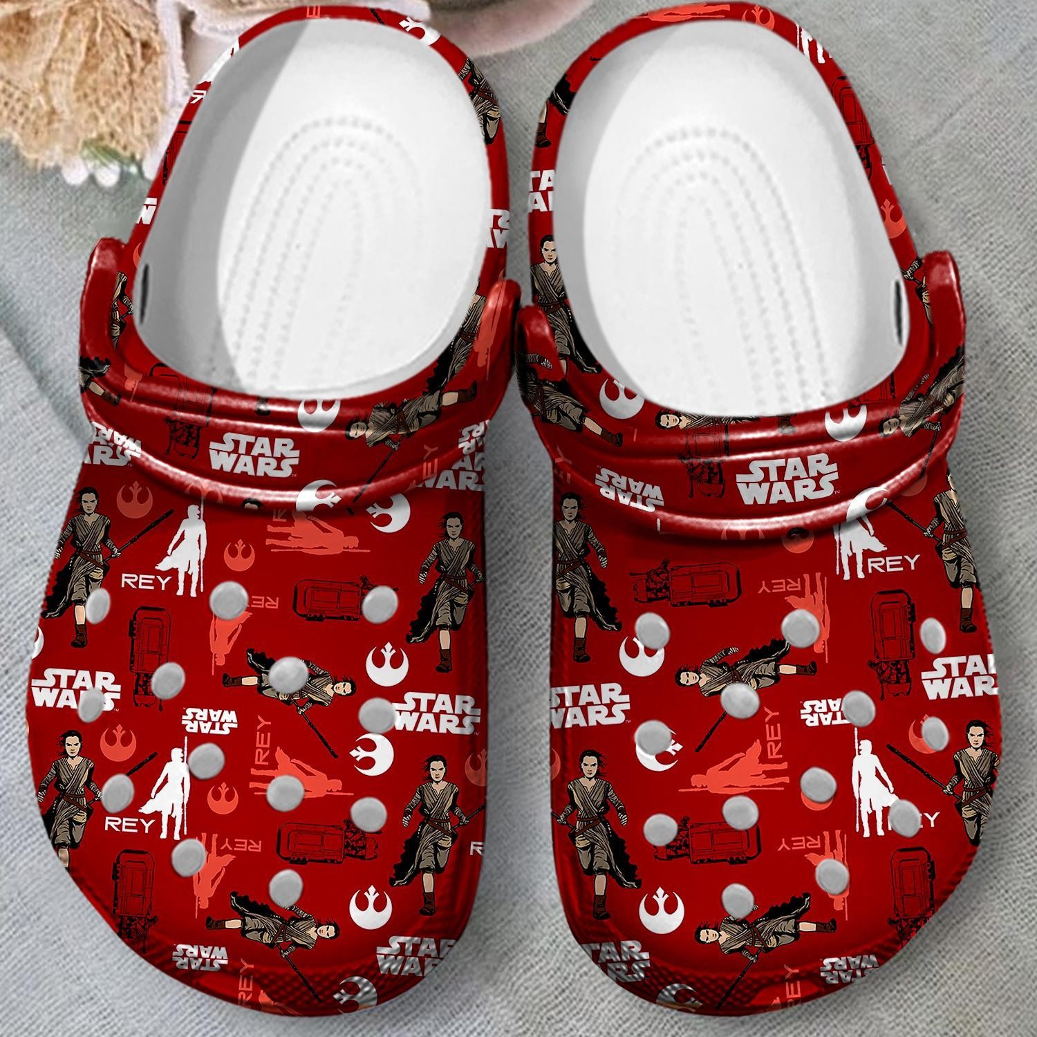 rey star wars red clogs for kids and adults hrmbf