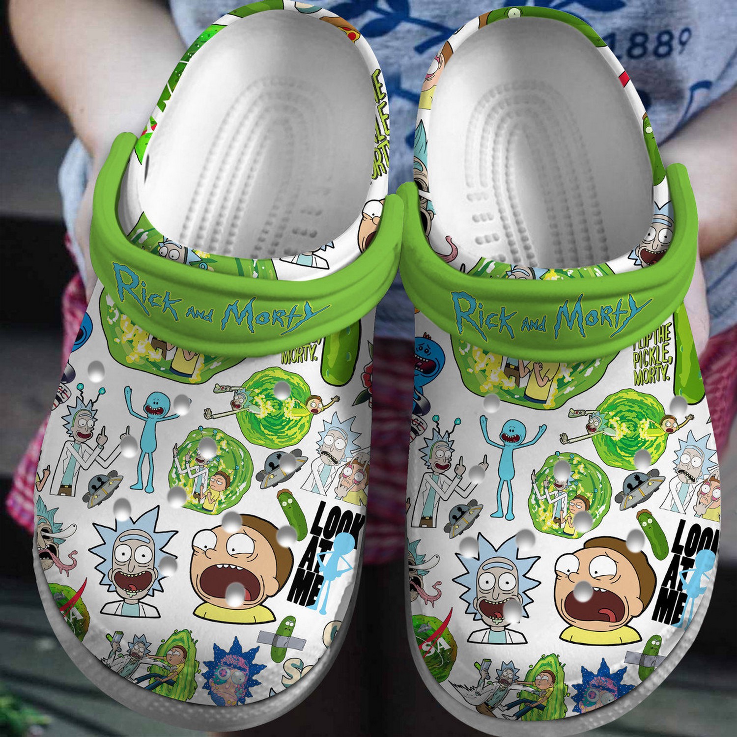 rick and morty look at me clogs fast shipping service available yn1ww
