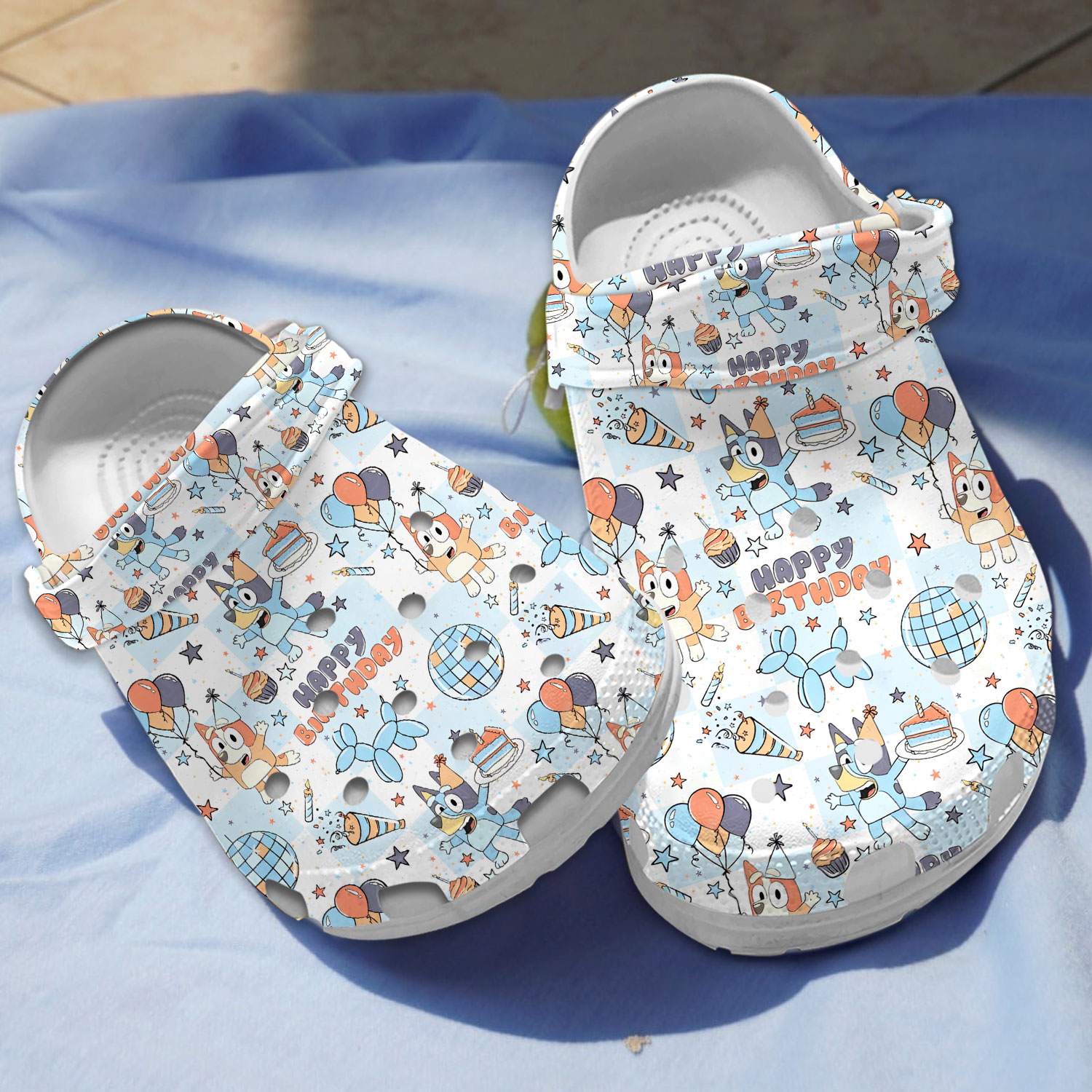 rocking bluey and bingo happy birthday cartoon clogs fast shipping jjcl8