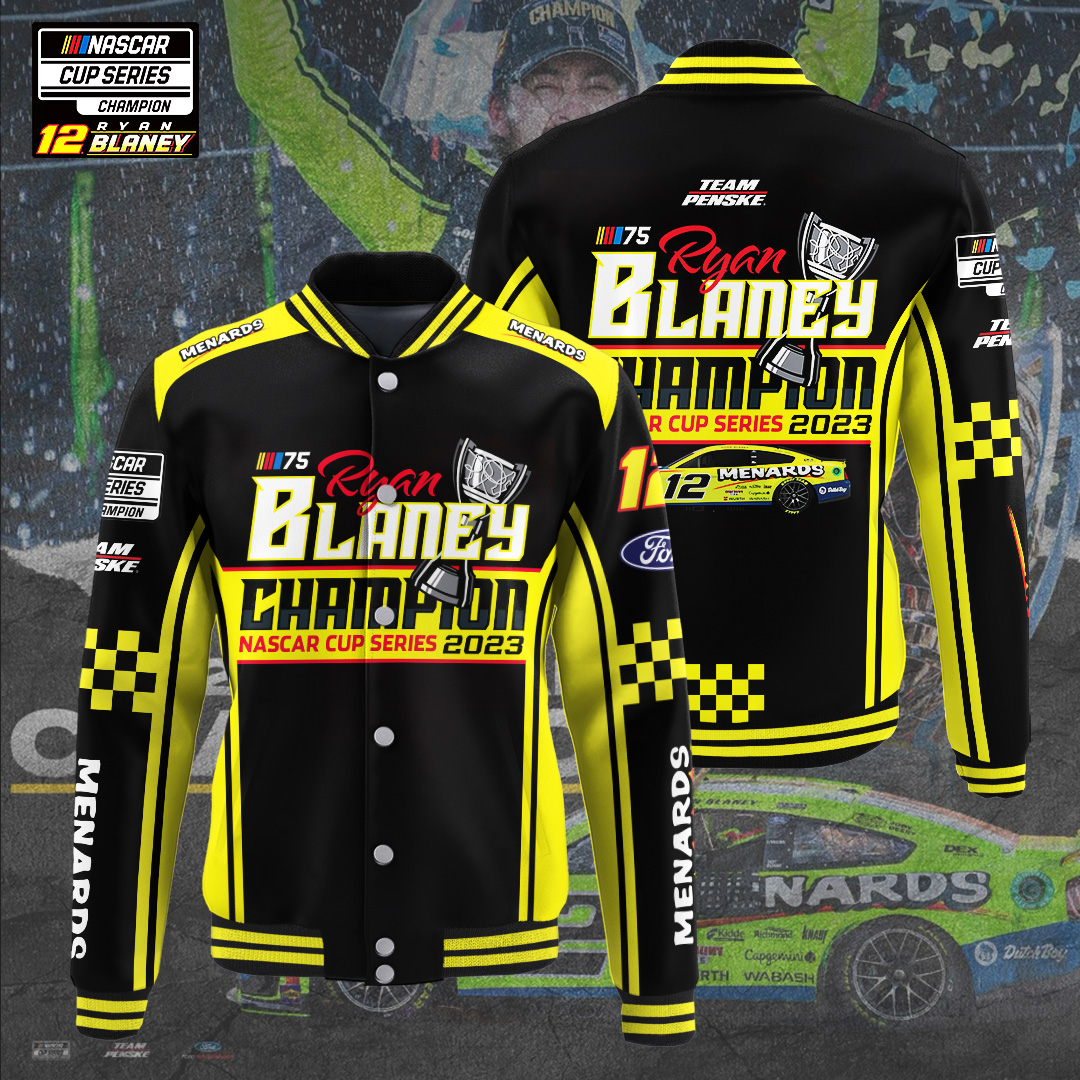 ryan blaney f1 champion nascar cup series baseball jacket x00wl