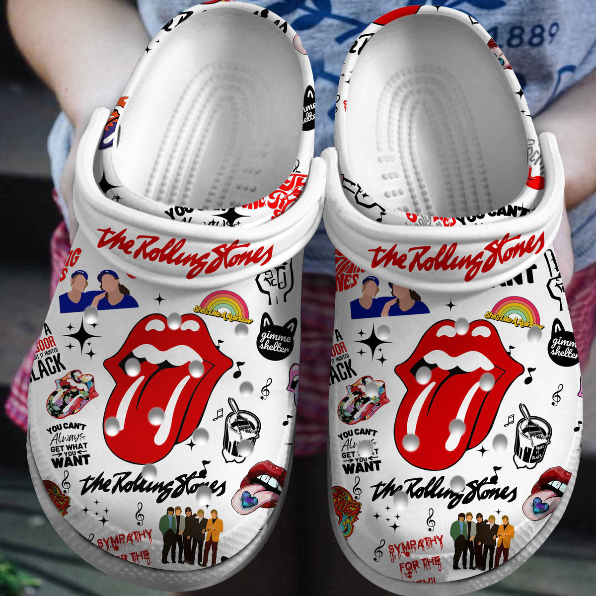 safety rolling stones white clogs for kids 26 adults hrul8