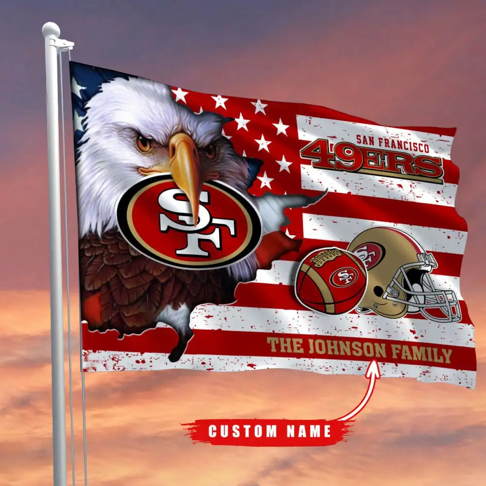 san francisco 49ers flag custom name mbhvk