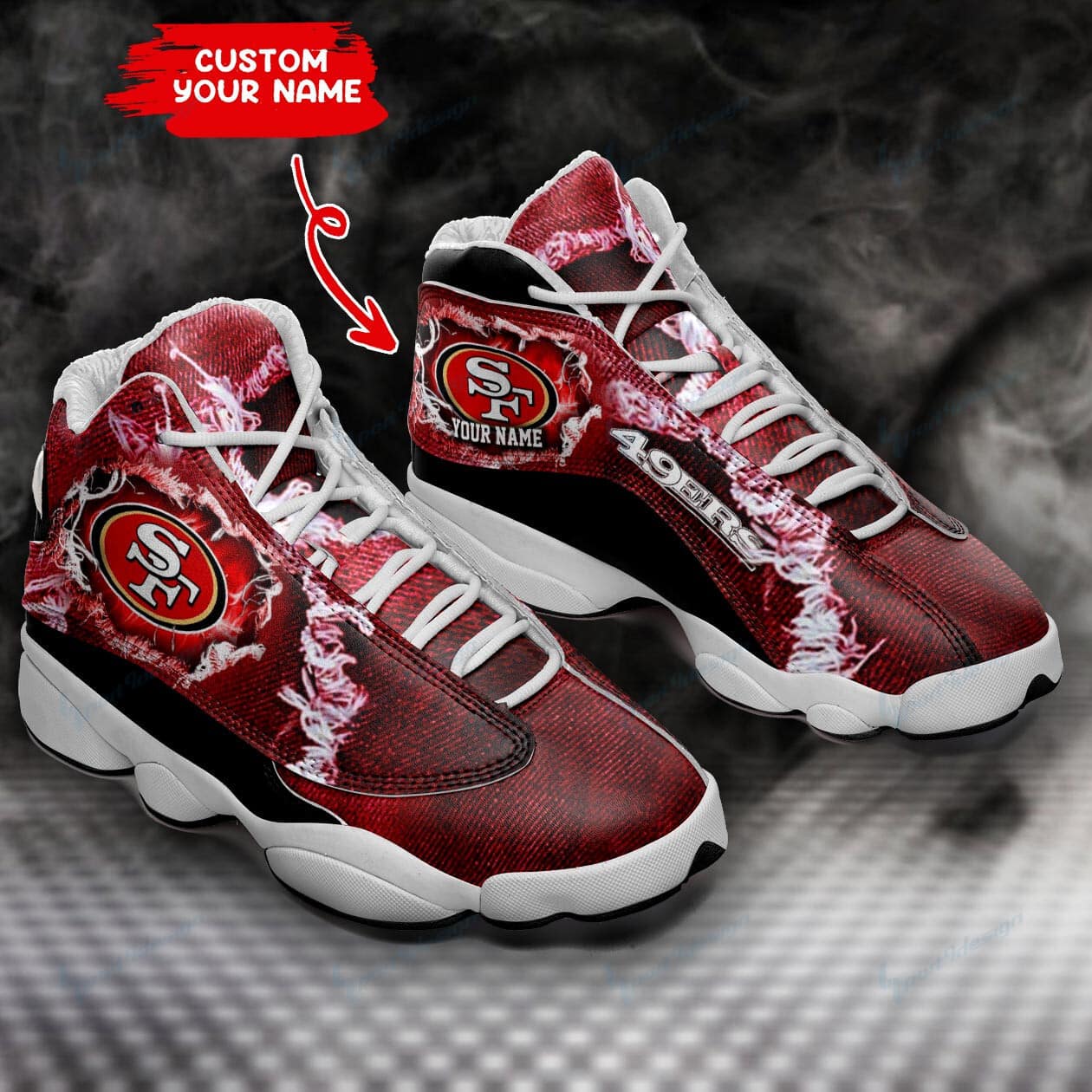 san francisco 49ers personalized ajd13 sneakers bg135 f8tet