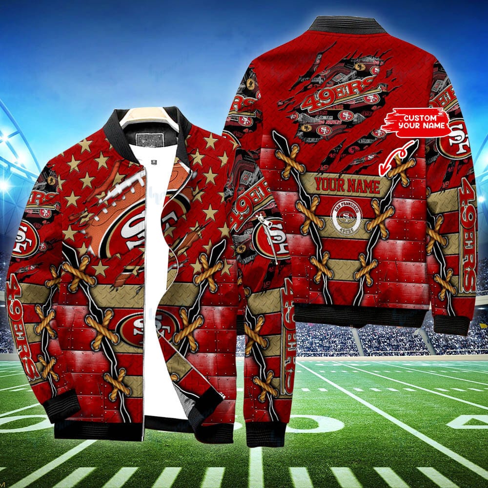 san francisco 49ers personalized bomber jacket bg471 aglpq