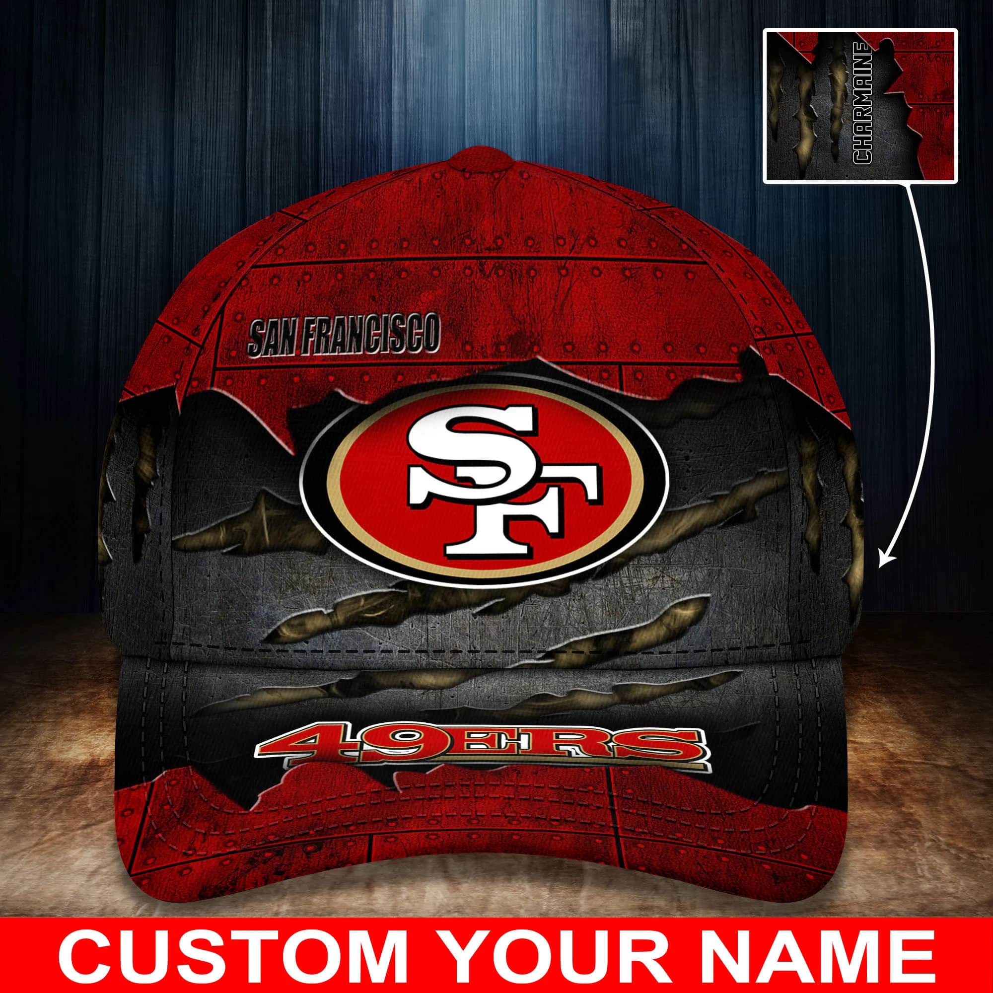 san francisco 49ers personalized classic cap bg317 7op4m