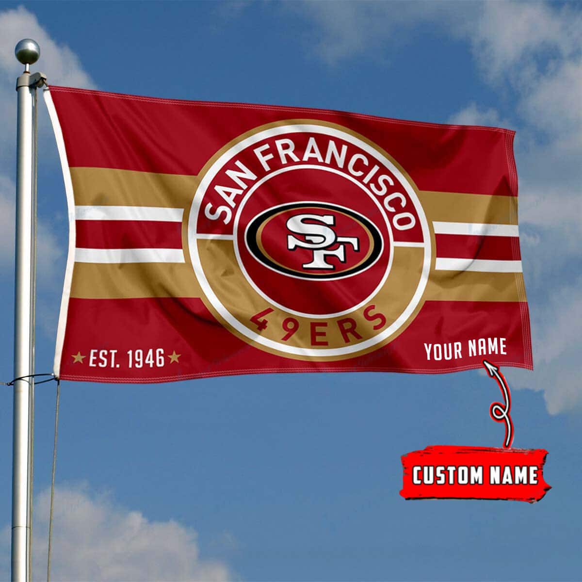 san francisco 49ers personalized flag 194 1z2bg