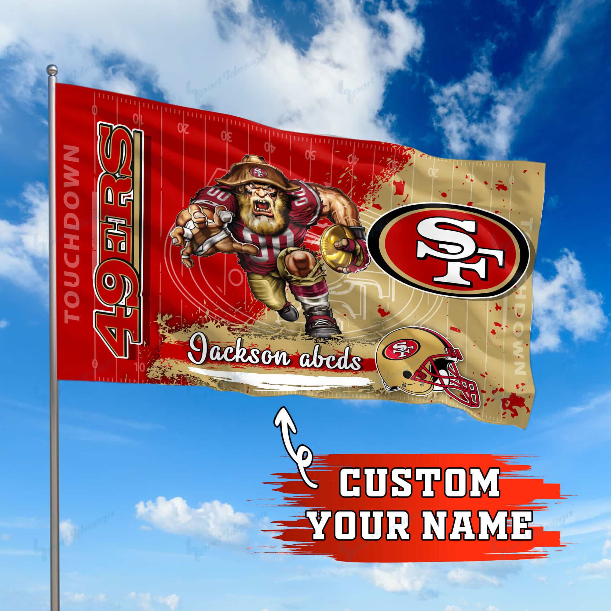 san francisco 49ers personalized flag 263 sbcjp