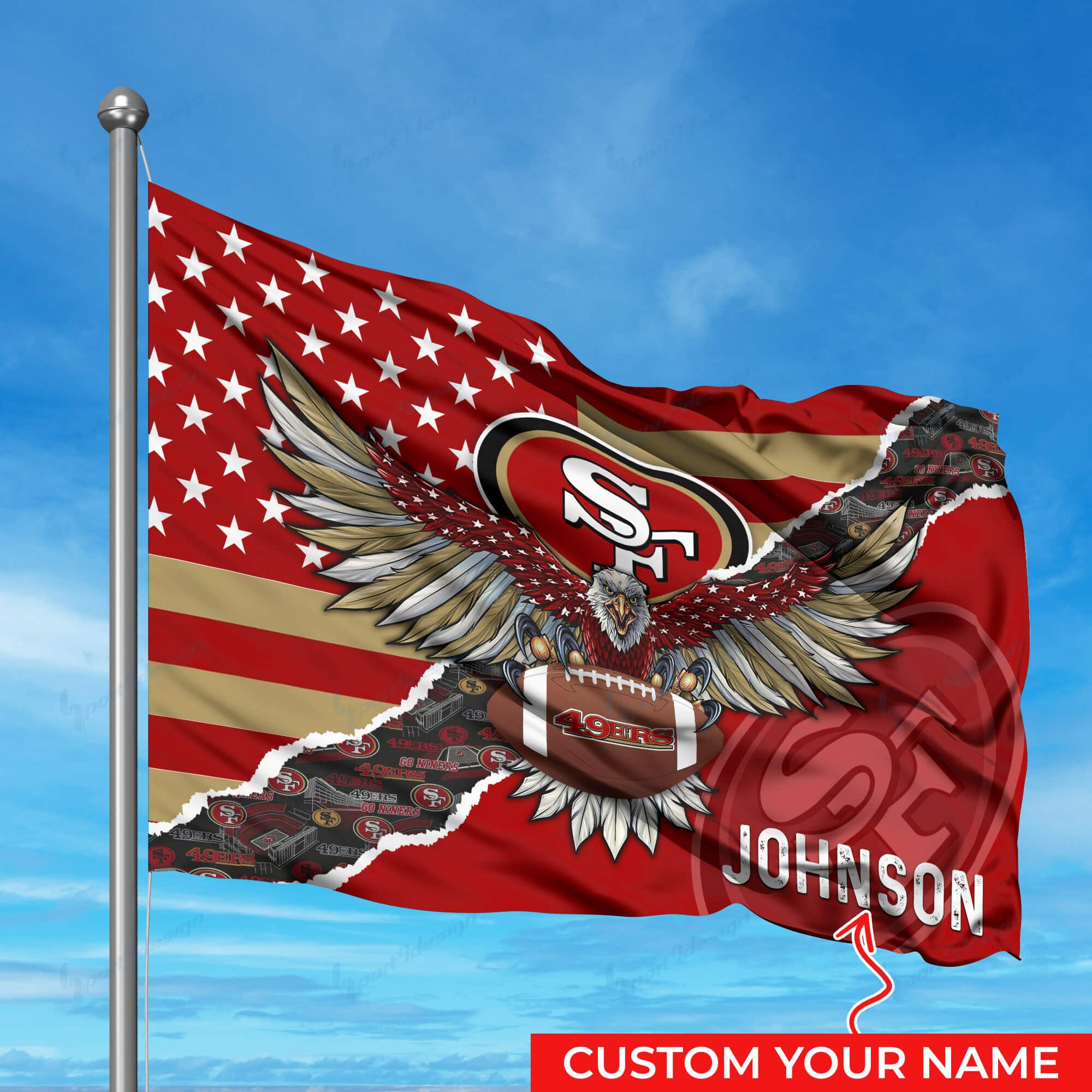 san francisco 49ers personalized flag 301 ursnz
