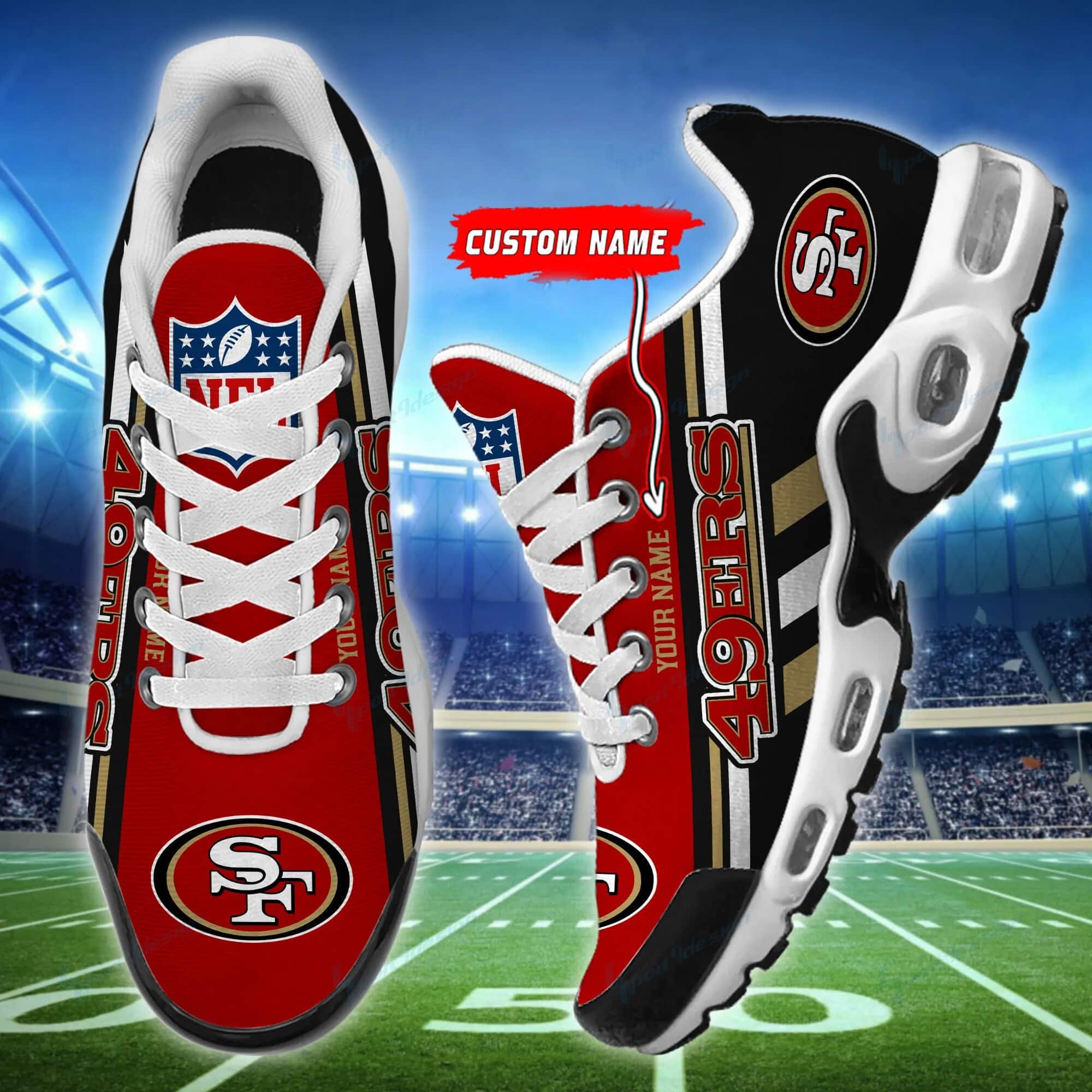 san francisco 49ers personalized plus t n youth sneakers bg75 8vf8h