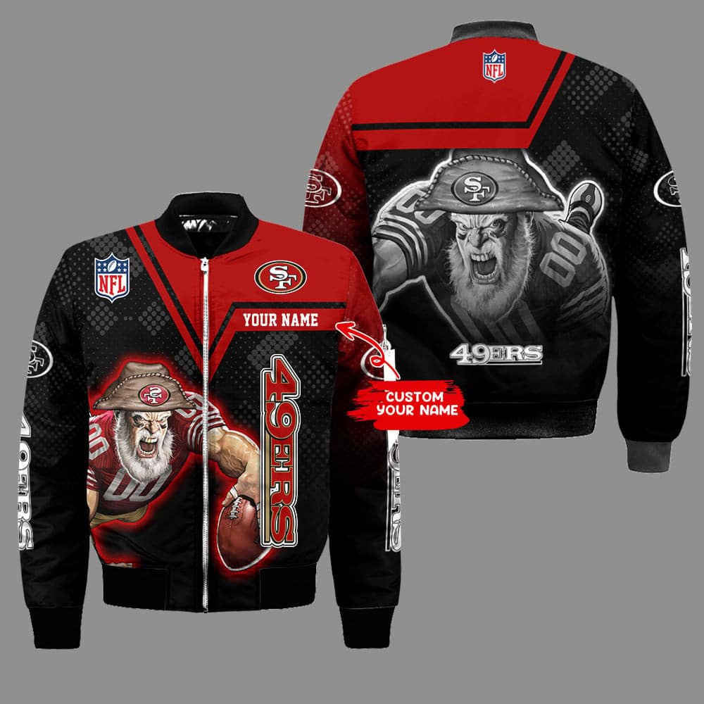 san francisco 49ers personalized thick bomber jacket cs104 3ushi
