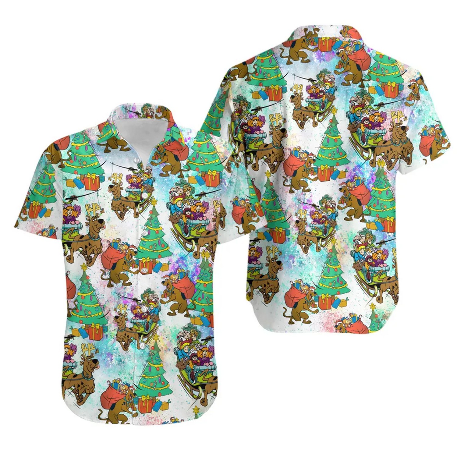 scooby and friends christmas hawaiian shirt i1gfe