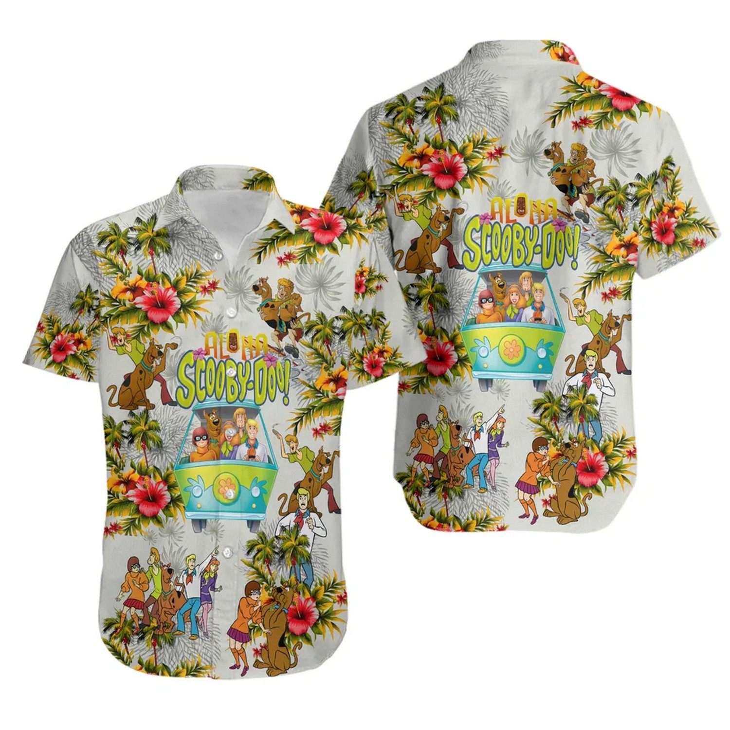 scooby doo hibiscus flower summer time hawaiian shirt kfdeh