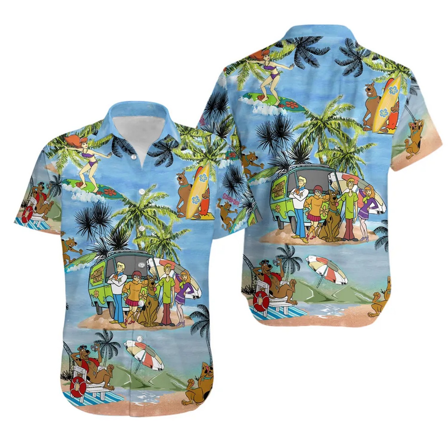 scooby doo summer beach hawaiian shirt nyy65