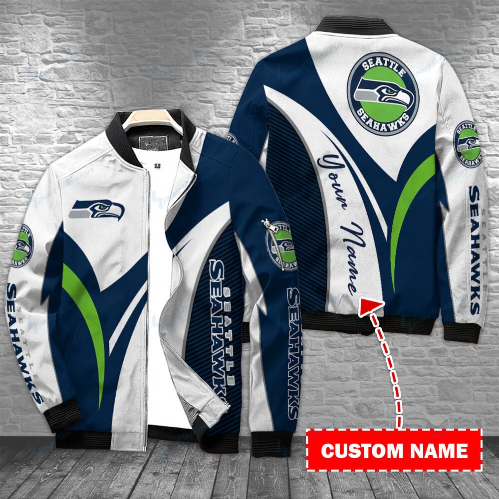 seattle seahawks personalized bomber jacket bg425 bgg76