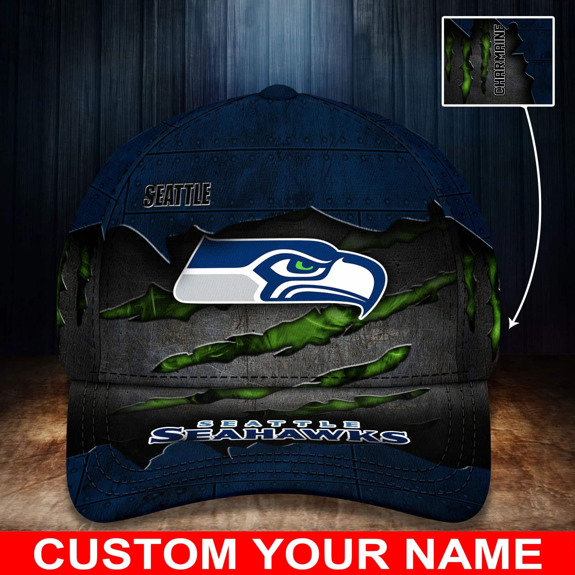 seattle seahawks personalized classic cap bg318 cbkbg