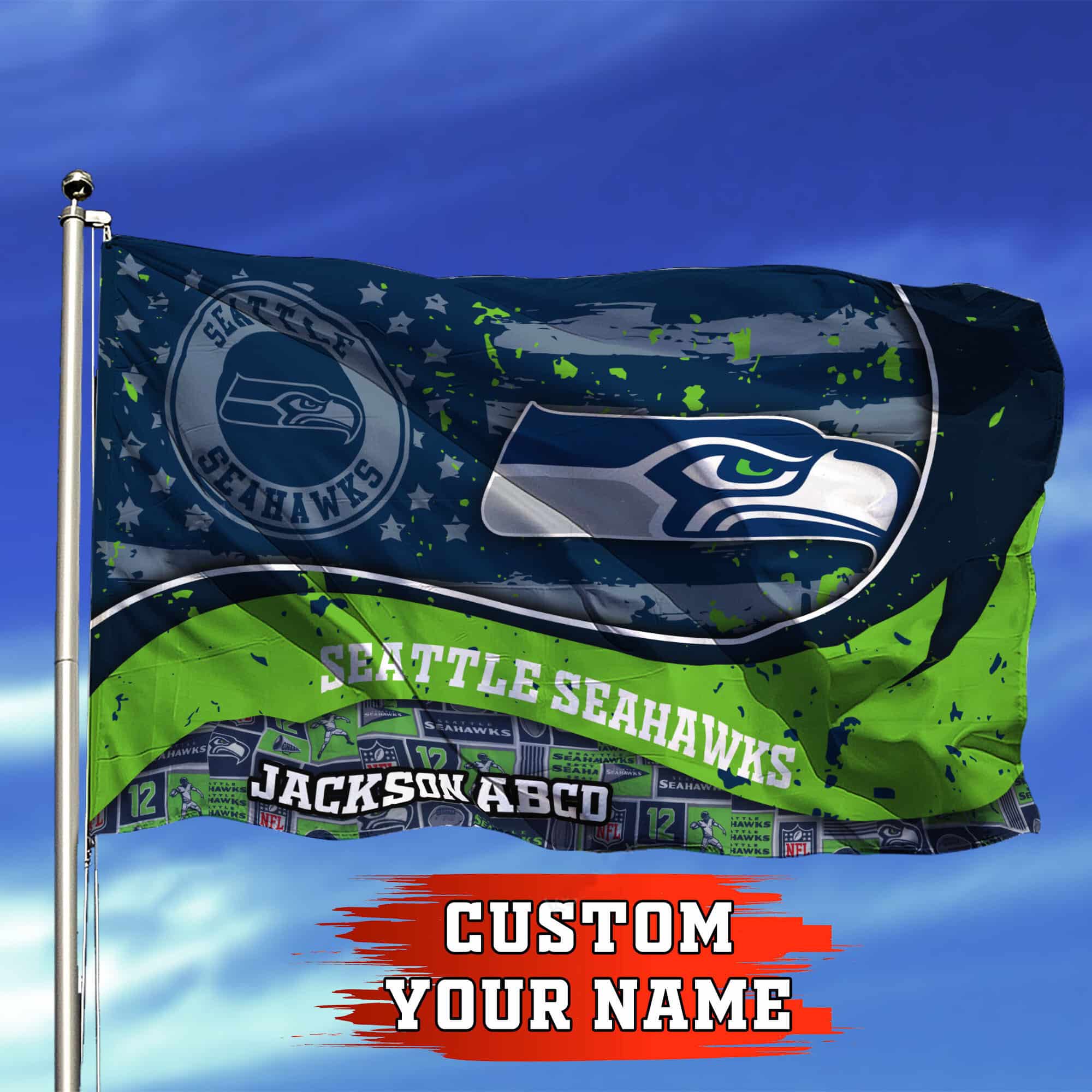 seattle seahawks personalized flag 332 gs8mf