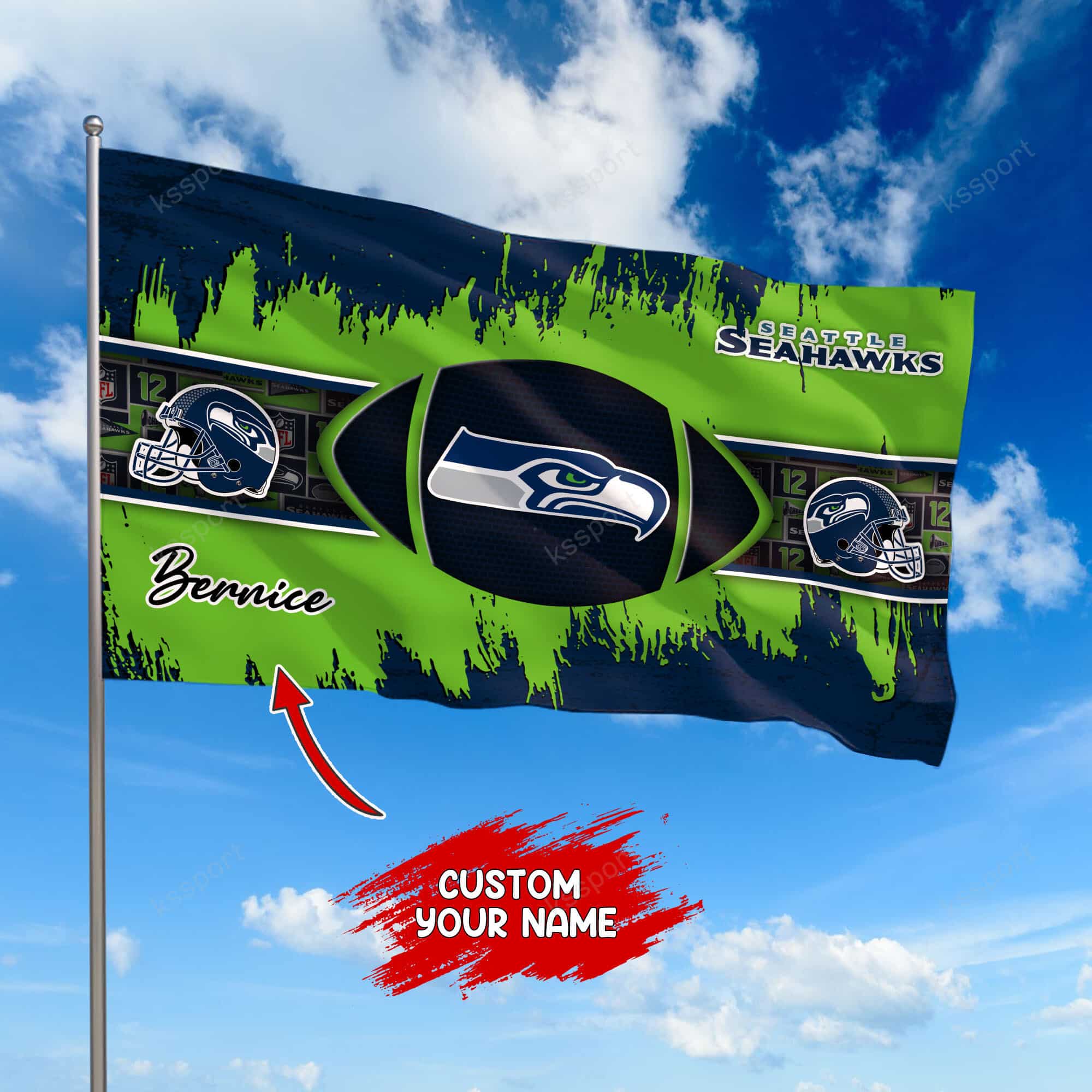 seattle seahawks personalized flag 400 lf1br