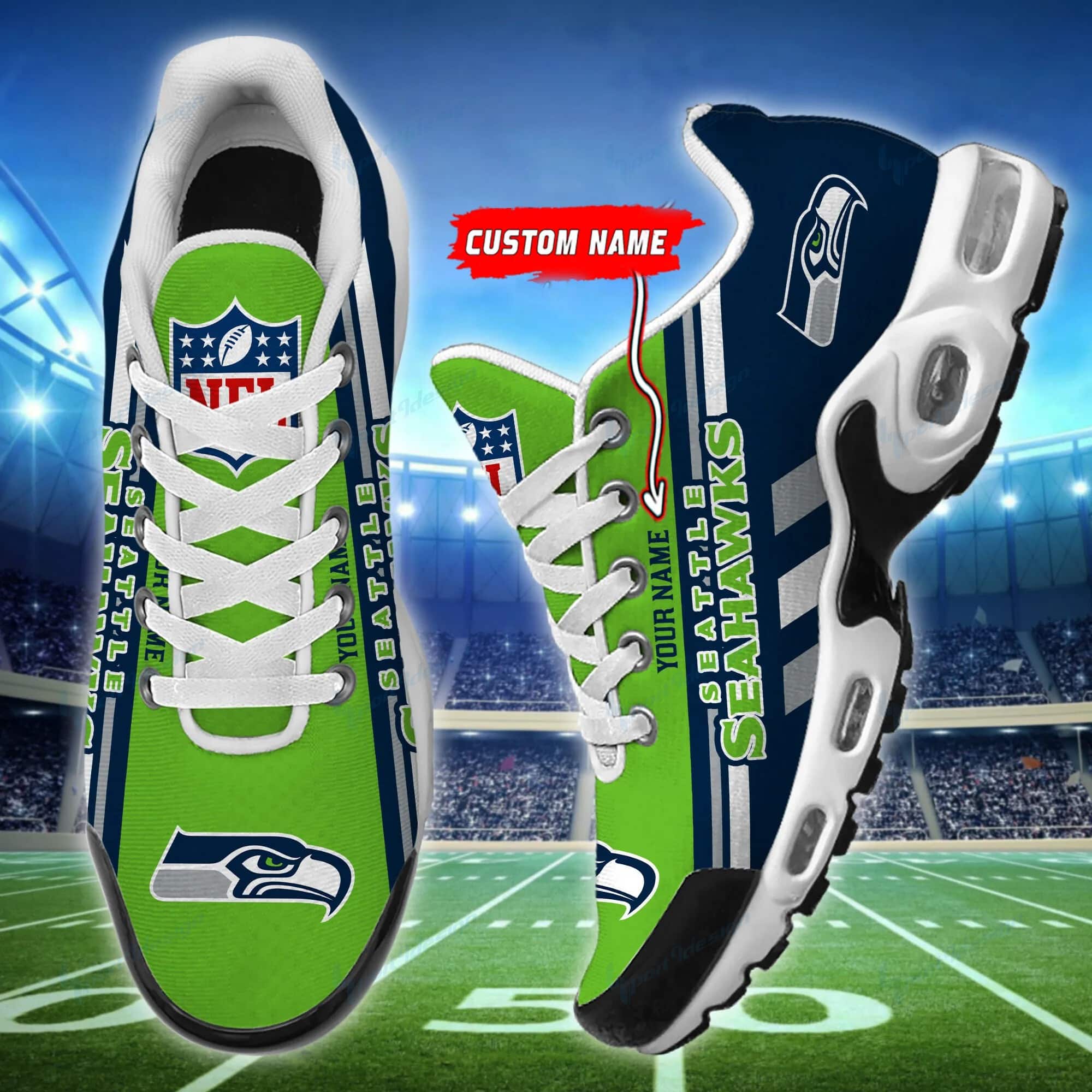 seattle seahawks personalized plus t n youth sneakers bg76 ukopk