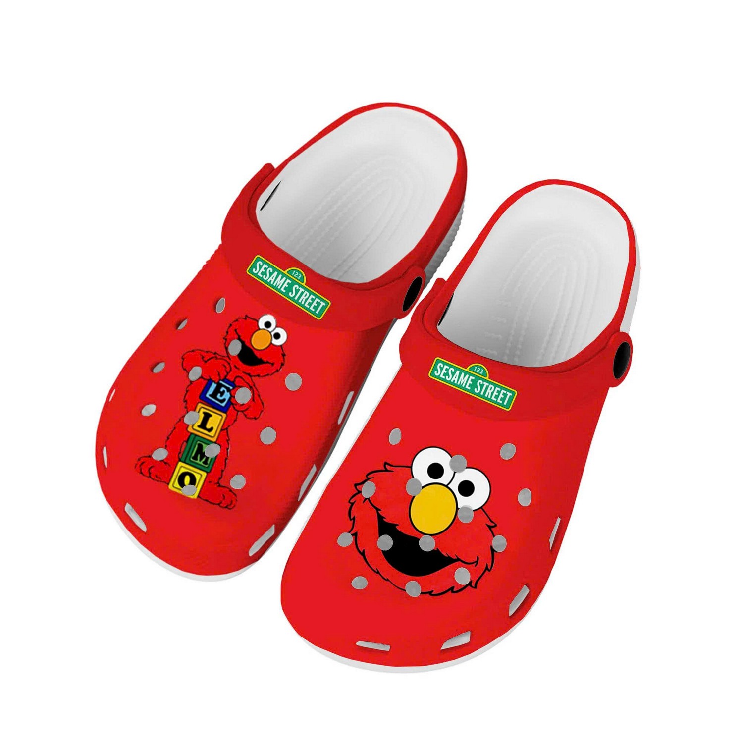 sesame street elmo red clogs for kids and adults pusbw