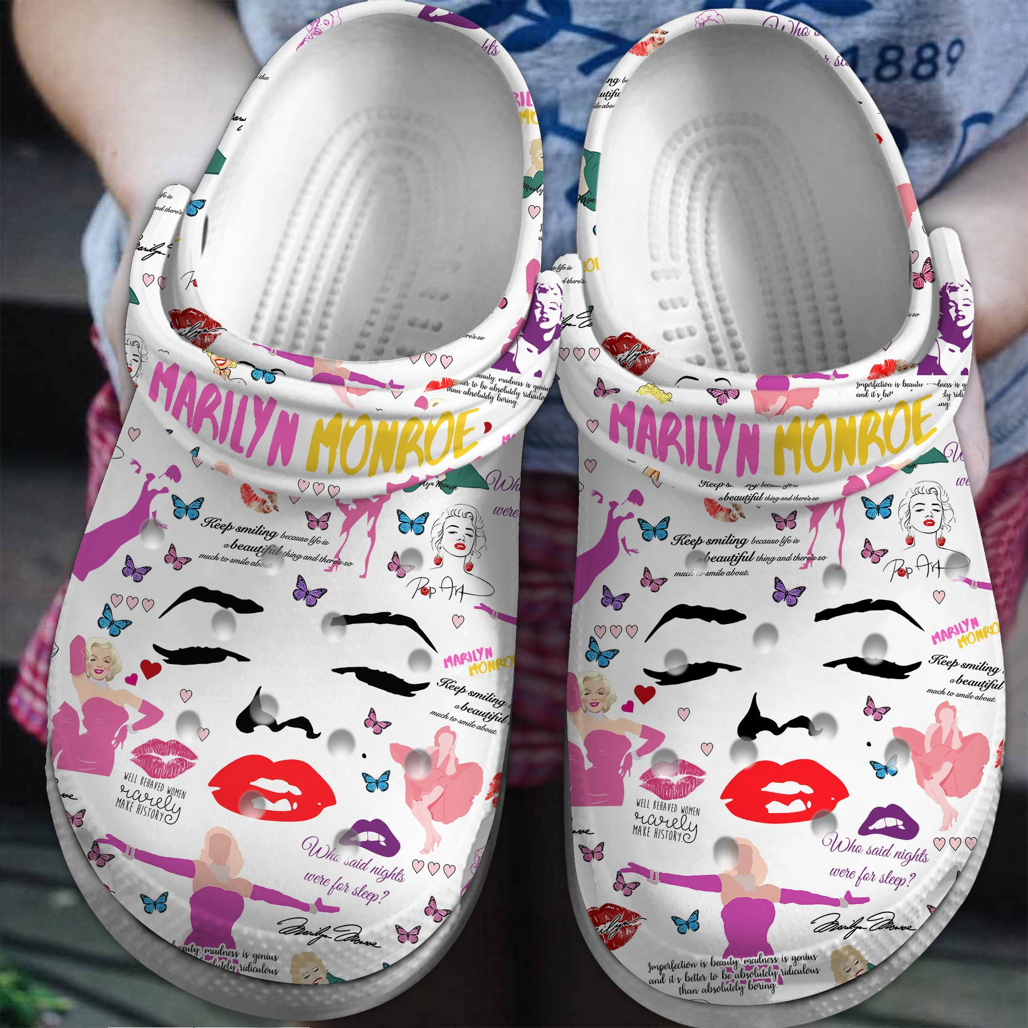 sexy white marilyn monroe impressive movie clogs for kids and adults gskje