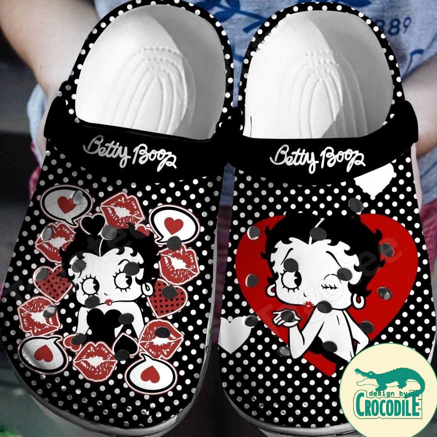 slay betty boop kiss black clogs for kids 26 adults w5iub