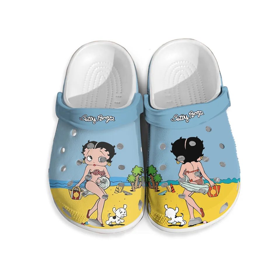 slay betty boop on the beach classic clogs for kids 26 adults zulhn