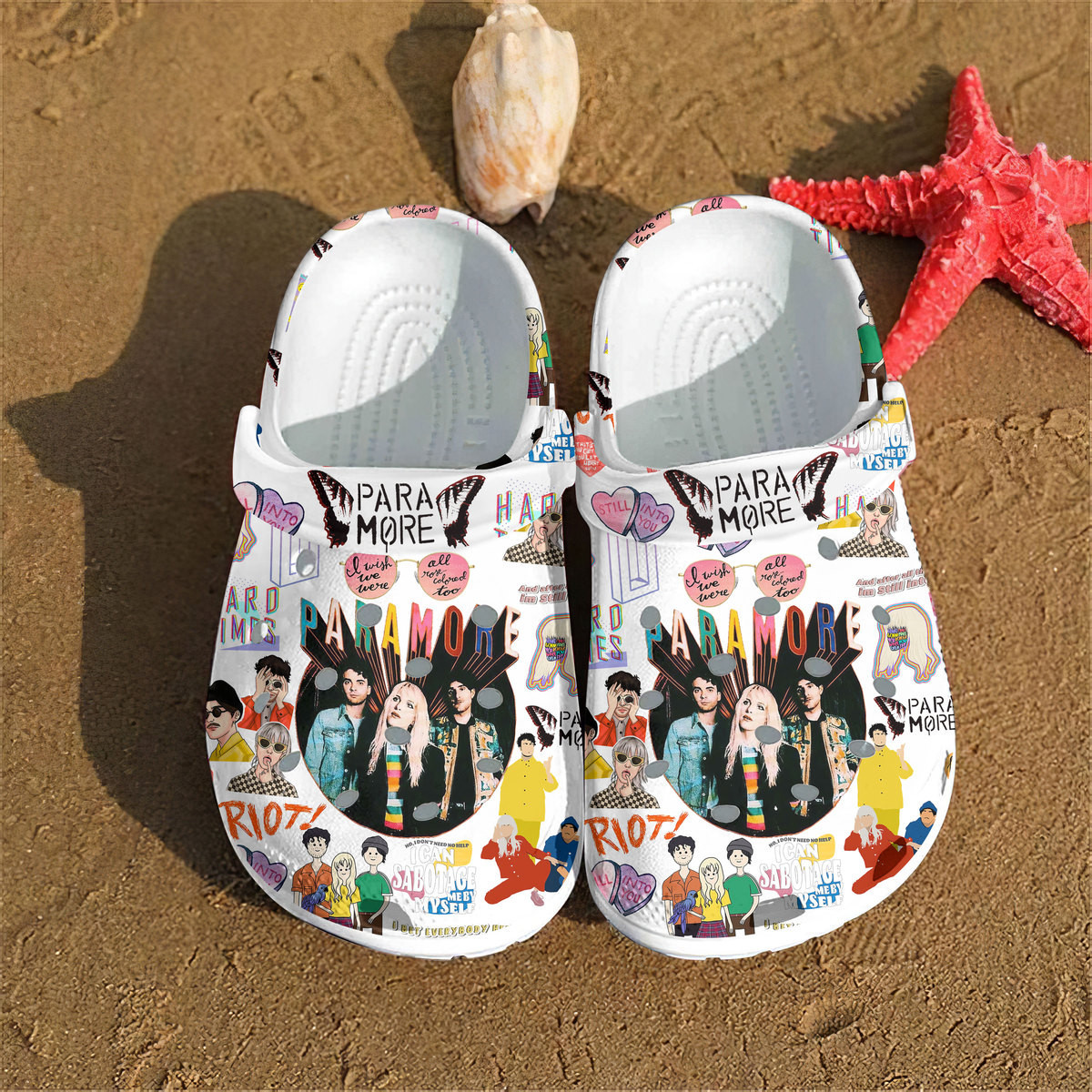 slip resistant foorwear paramore music white clogs for kids and adults m80pn