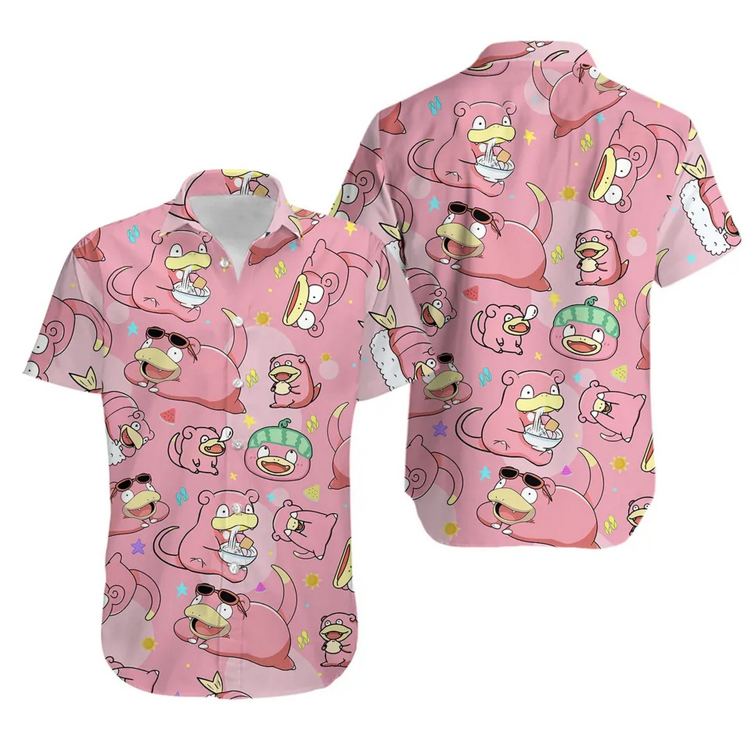 slowpoke cute pink hawaiian shirt qhqhi
