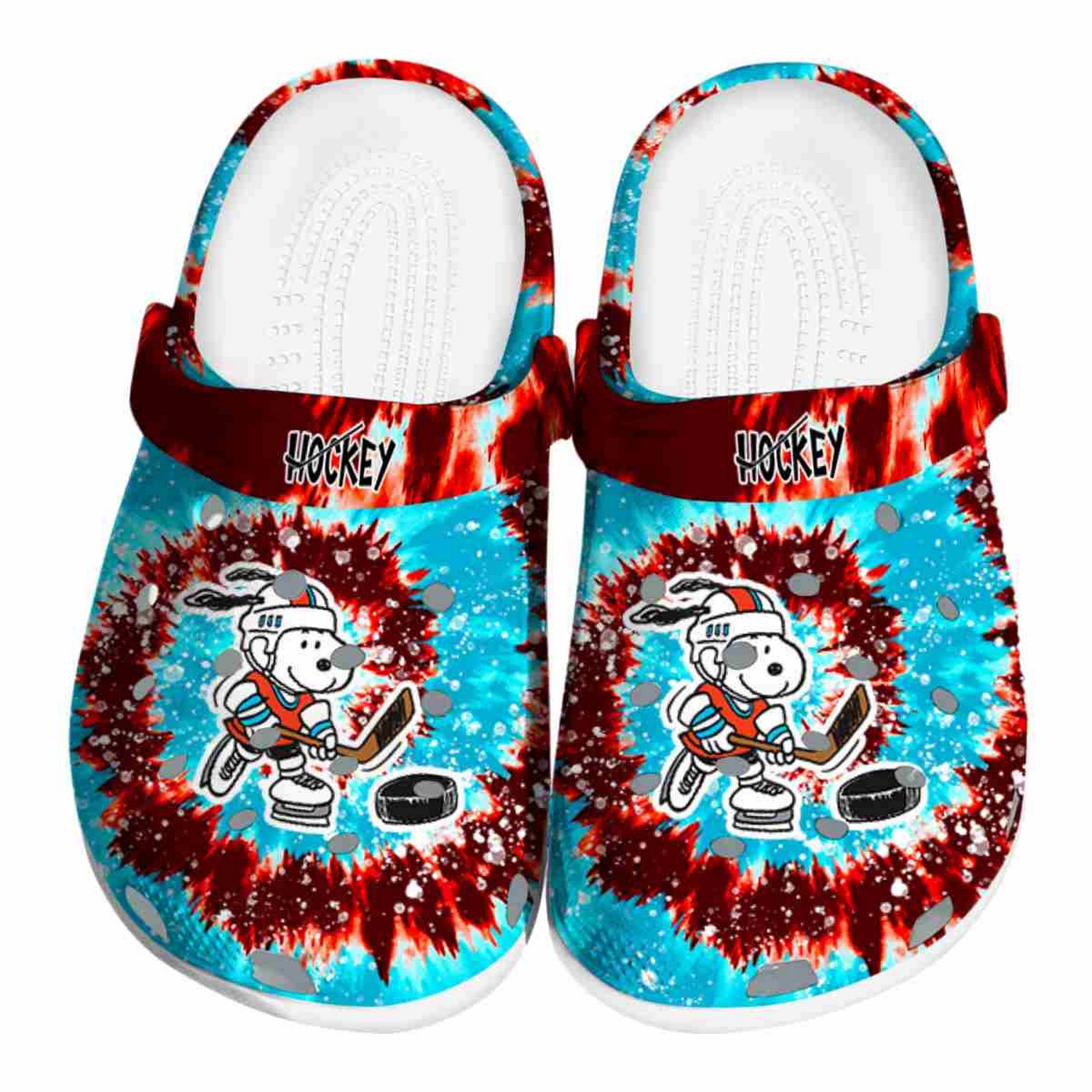 snoopy hockey radiant burst effect clogs fast shipping available kaknz
