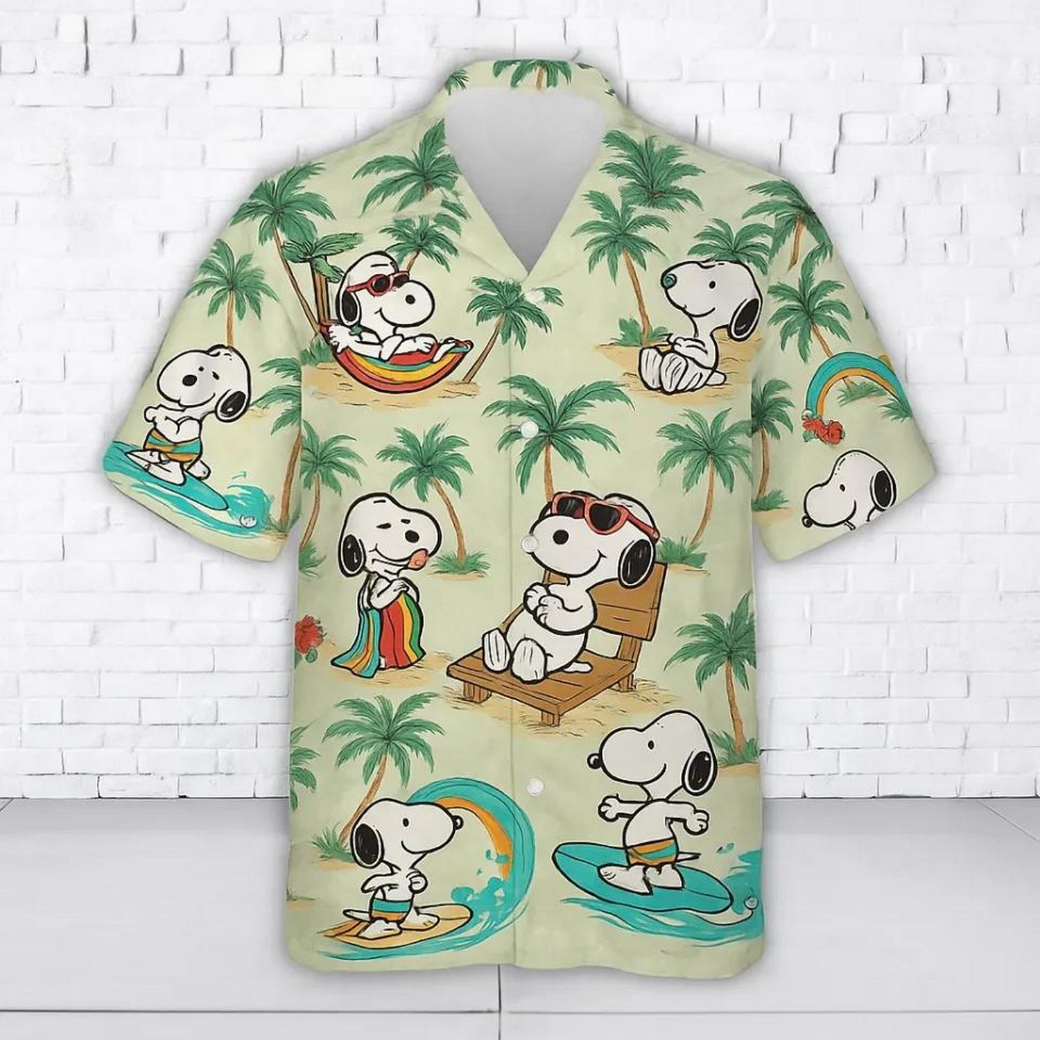 snoopy s fun beach day light green hawaiian shirt 9eqpg