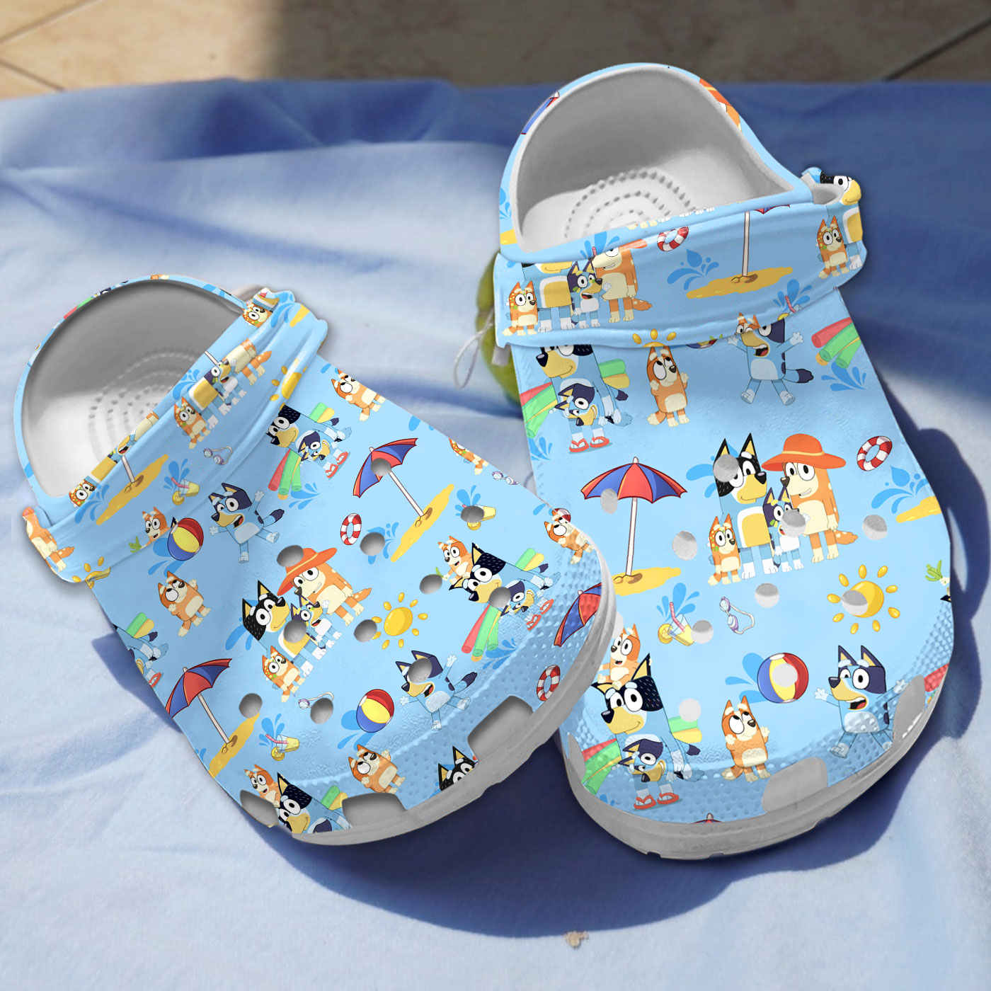 soft 26 comfortable blue shoes bluey family summer vacation cartoon clogs rqoqz