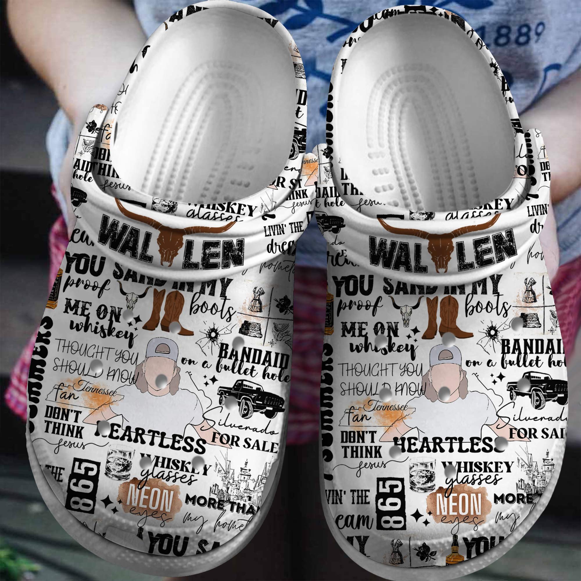 soft morgan wallen white clogs for kids 26 adluts t7is0