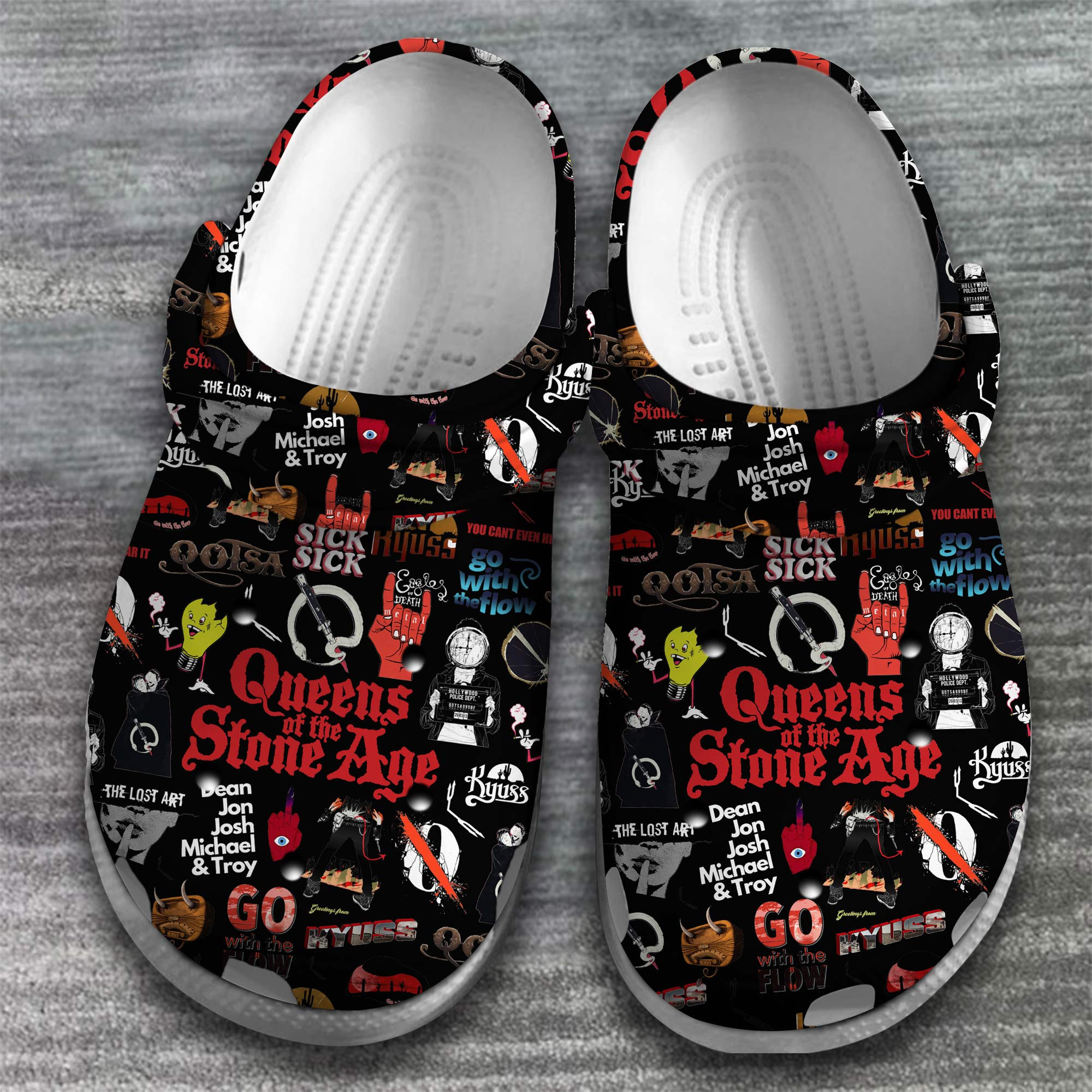 soft slippers queens of the stone age black clogs for kids and adults qjptg