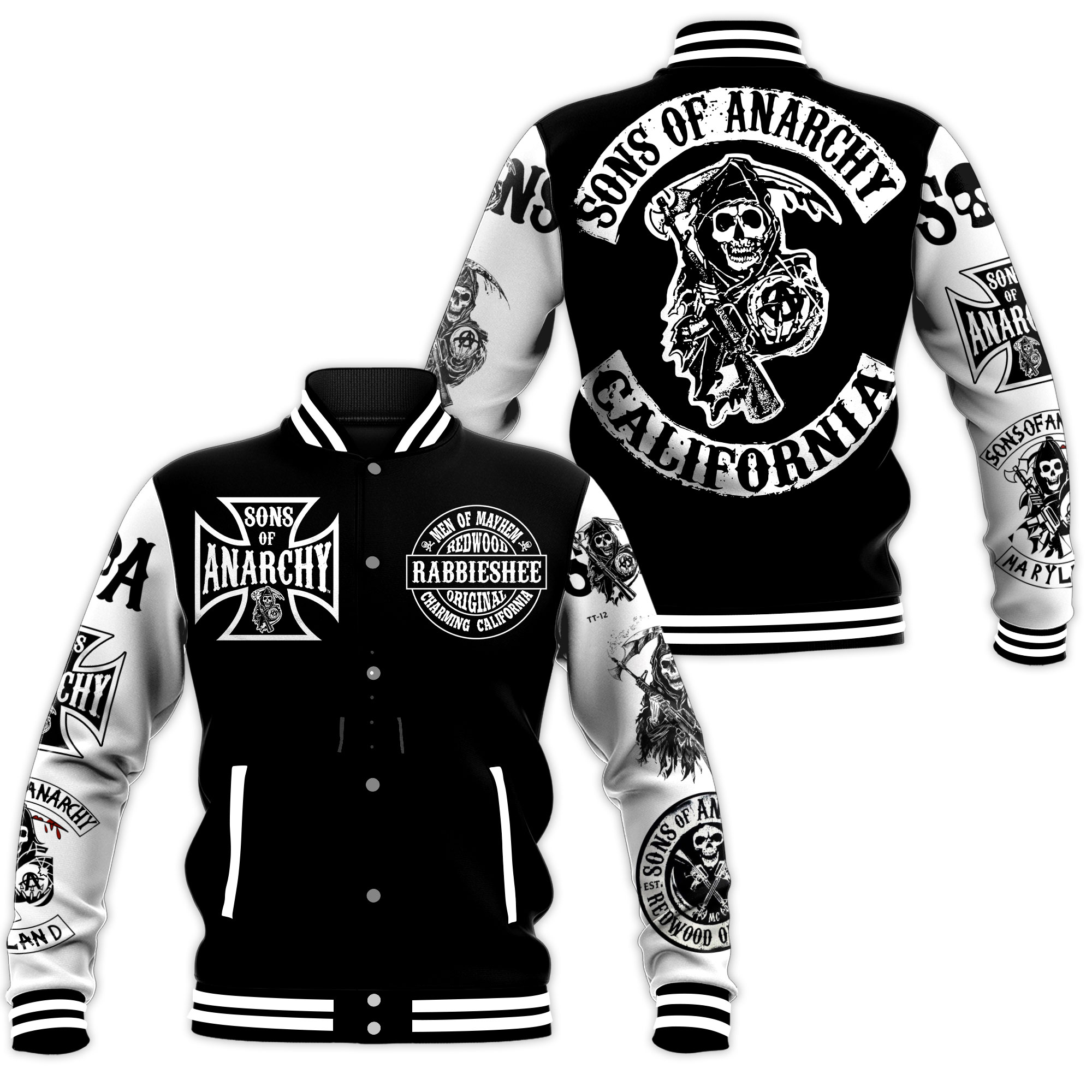 sons of anarchy california baseball jacket 9dkkd