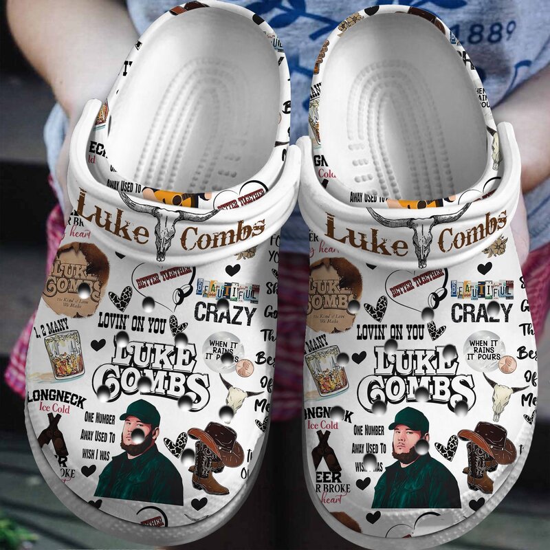 special and 3d printed luke combs white clogs for kids 26 adults ltjfs