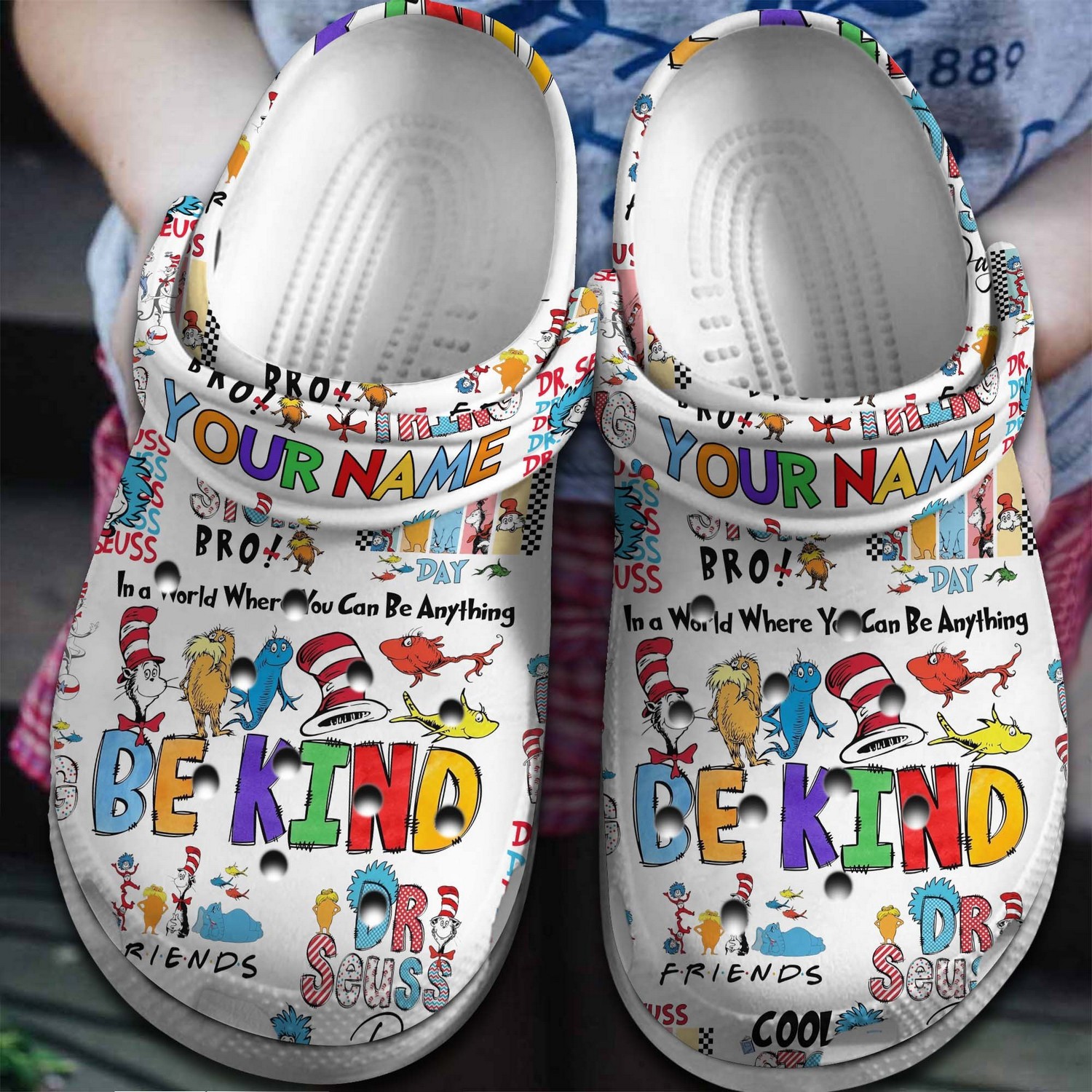 special be kind dr seuss white clogs for kids and adults l1ico