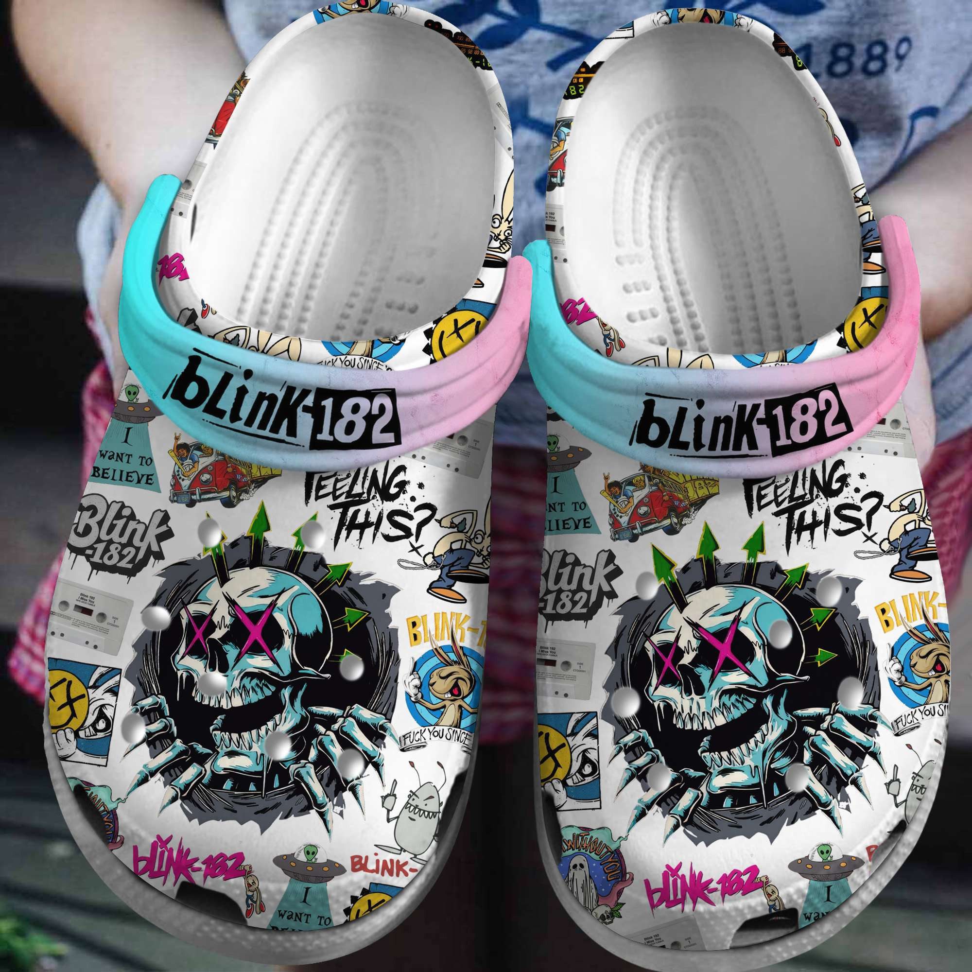special design blink 182 music crocs for fans j6l83