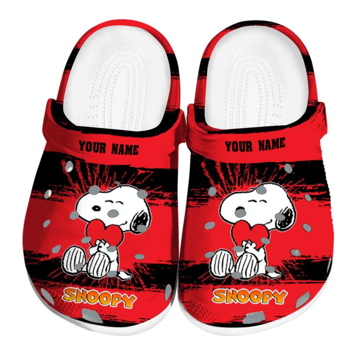 special design snoopy red color clogs shoes ekqc9