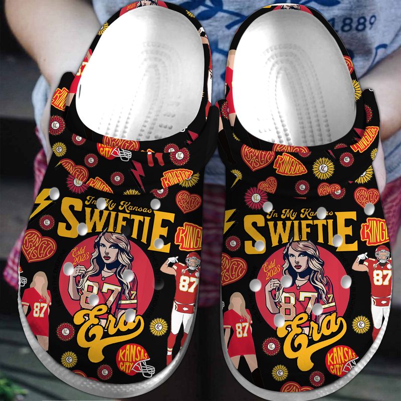 special design swiftie era kansas city black crocs perfect footwear for fans y9lab