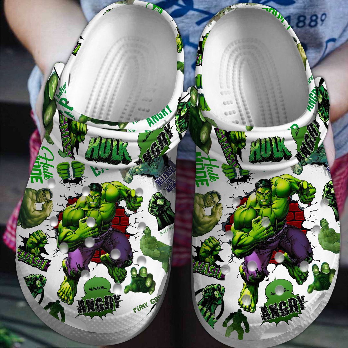 special hulk marvel superhero classic white crocs for kids and adults 9f50g