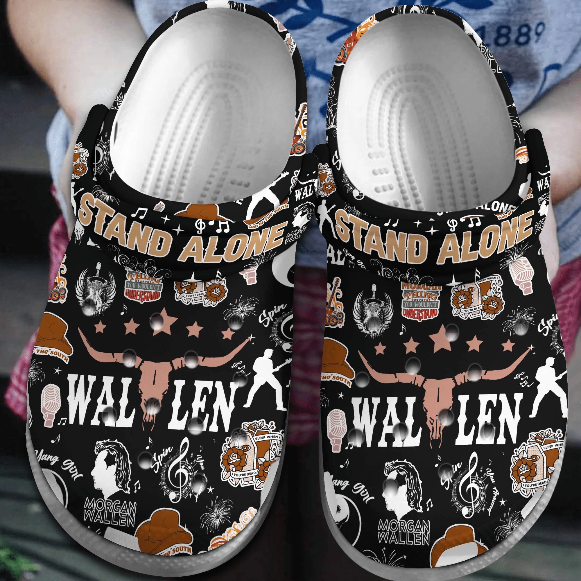 special morgan wallen black clogs for kids 26 adluts 3c5h6