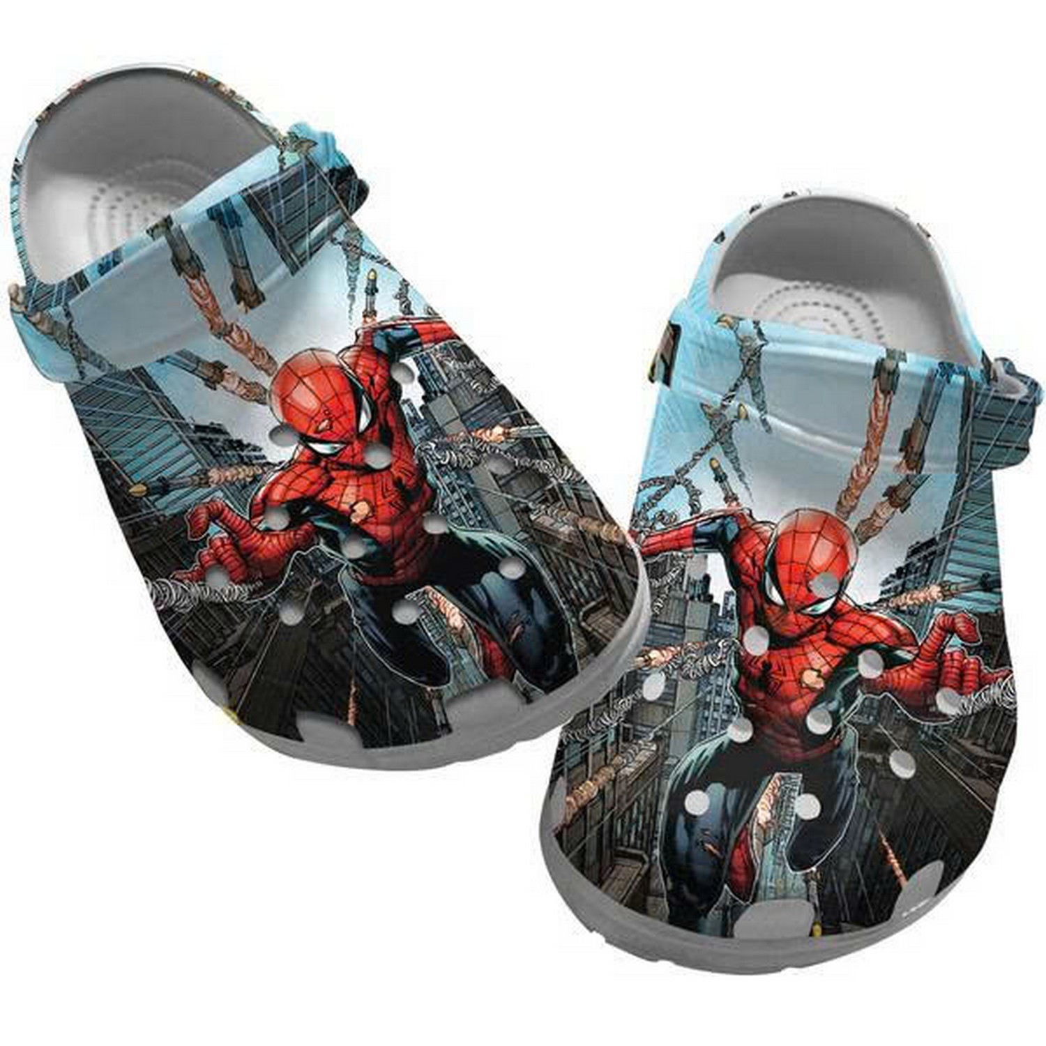 spiderman was hit by a rocket clogs for kids and adults eehok